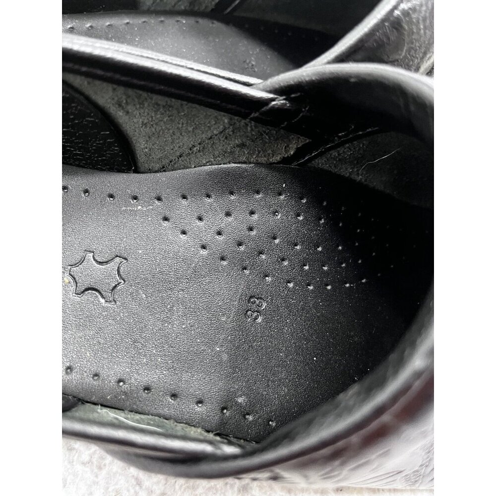 Women's Dansko Pro Black Tooled Embossed Floral Leather Slip On Clog Size 38 - Picture 7 of 11